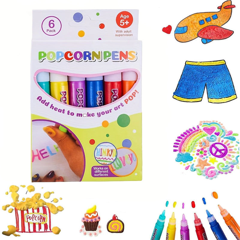 Bubble Popcorn Drawing Pens six-color product set